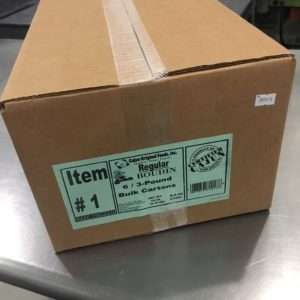 Taped Closed Case of 3 pound retail bulk pork boudin